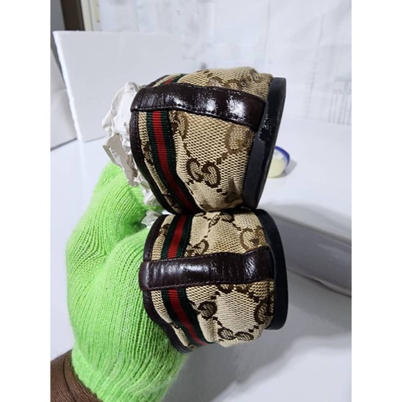 Authentic Gucci GG Canvas Web Bow Ballet Flats Beige/Brown Size 36.5 - Picture 16 of 16